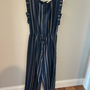 Navy Striped Jumpsuit